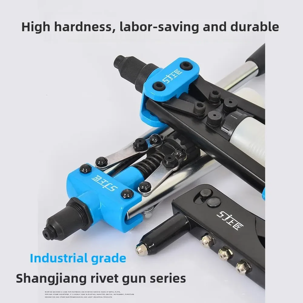Heavy Duty Hand Riveter Gun with Dual Handles for Effortless Riveting and Pulling