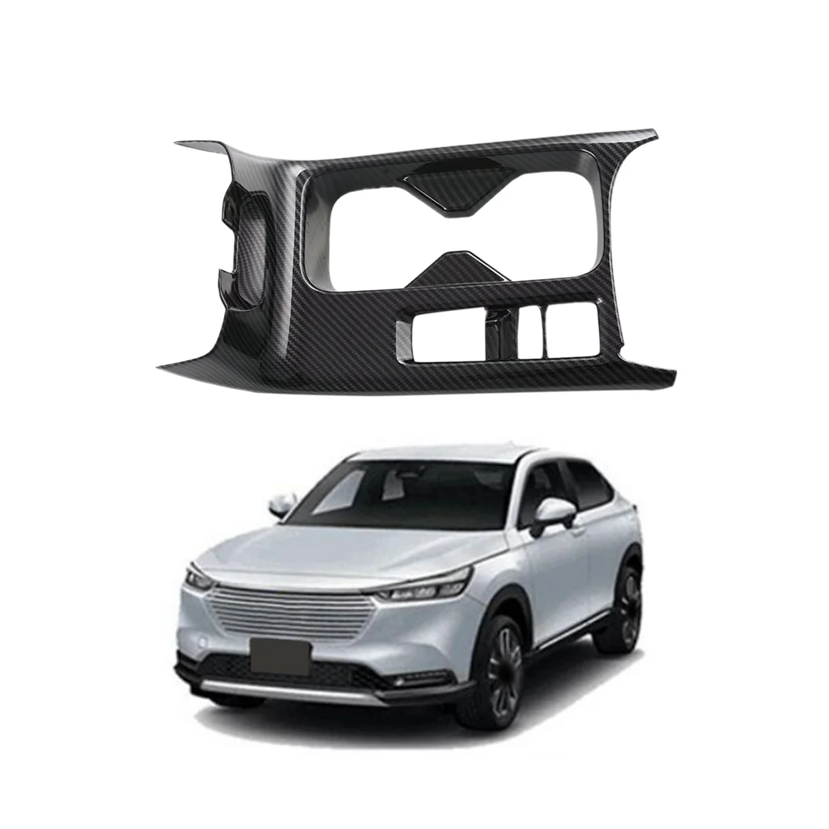 

Автомобильный держатель стакана из углеродного волокна ABS для центральной консоли, декоративная Обложка, отделка, наклейки для Honda HRV HR-V Vezel 2021-2023