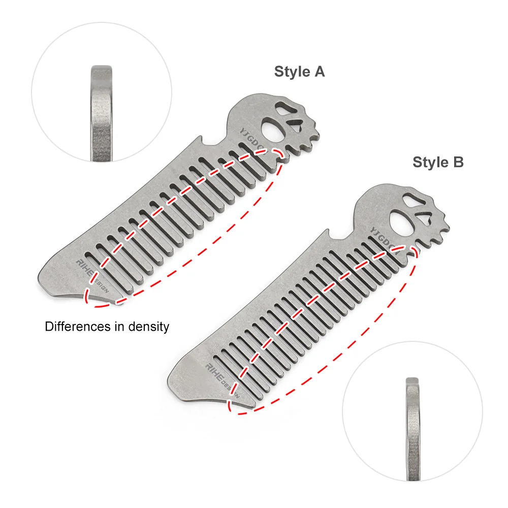 Description Picture 3 of itemSmall Size Titanium Alloy Comb Care Hair Bottle Opener Multifunctional Comb Outdoor EDC Tool Key Chain Accessories