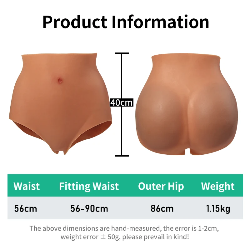 Tex-Eorey Pantaloni Finti In Silicone Mutandine Rinforzanti Per I Glutei Biancheria 582581