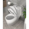 Modern Oval Integrated Toilet in Bathroom with Soft Close Seat, High Efficiency 1.1/1.6GPF Dual Flush, 12" Rough 5