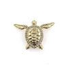 Cute Summer Sea Turtle Pendant Necklace CZ Zircon Gold Plated Animal Tortoise Accessories Hip Hop Party Gift Jewelry Making 3