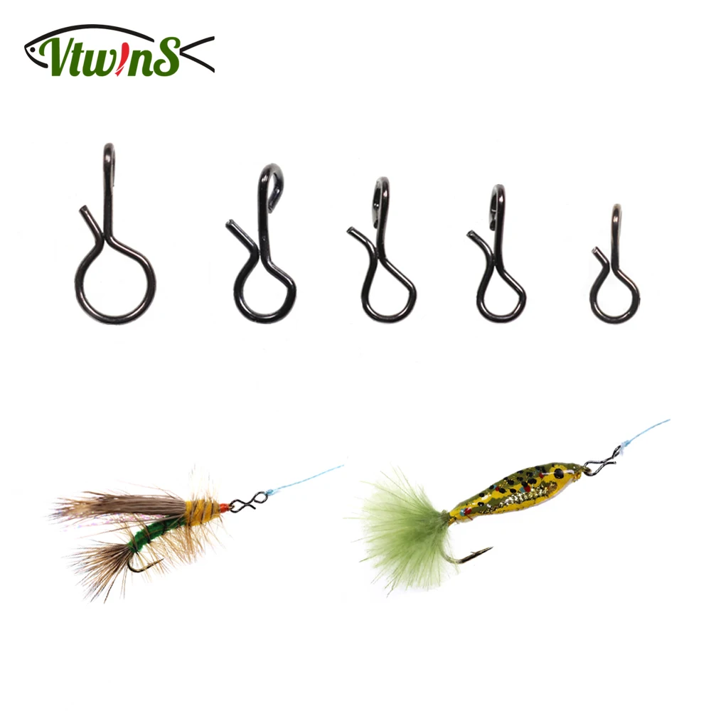 Vtwins Fly Fishing Snap Quick Change Connect For Flies Hook Lures Spinner  High Carbon Steel Lock Fishing Snaps Lures Clip Link
