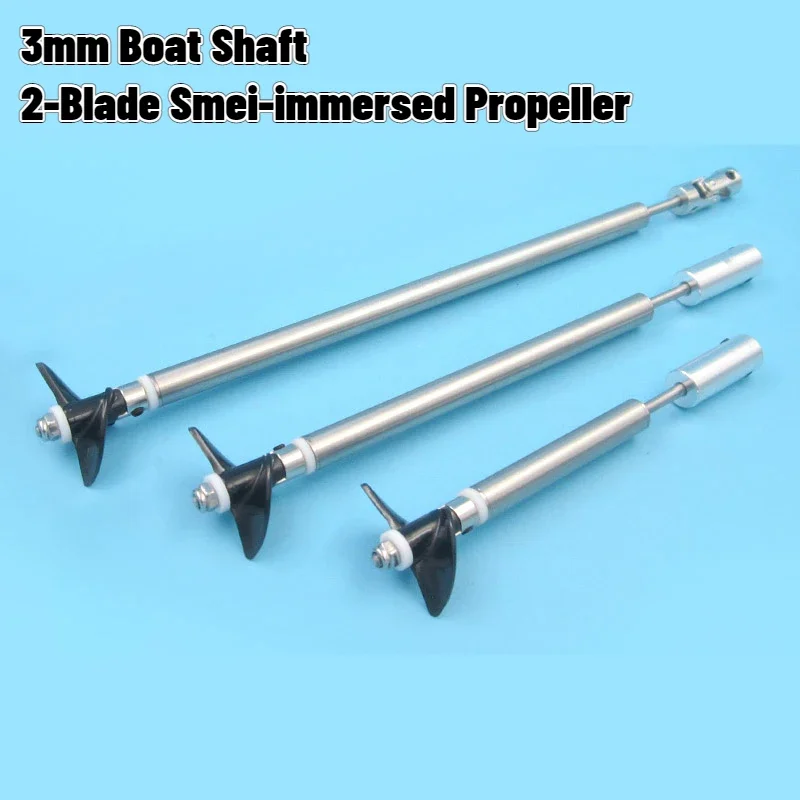 

3mm RC Boat Shaft L25/30cm Stainless Steel DriveShaft+Shaft Sleeve+2 Blade Semi-immersed Propeller+Coupling-A/Cardan Joint-B