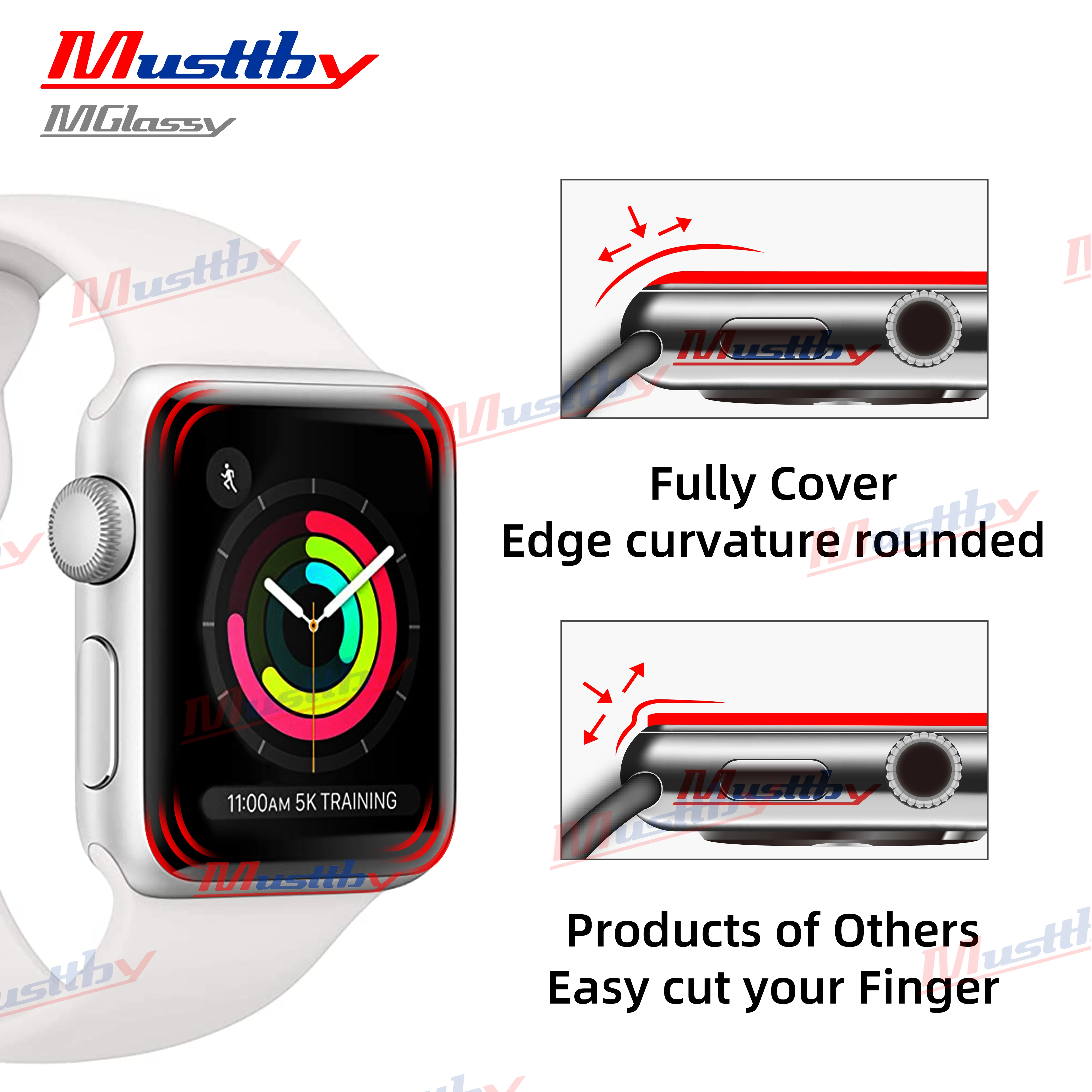 Musttby Ʈ 49mm ũ ܺ ,  ġ S1-S7  OCA , 38mm, 42mm, 40mm, 41mm, 45mm,    ǰ, 10 