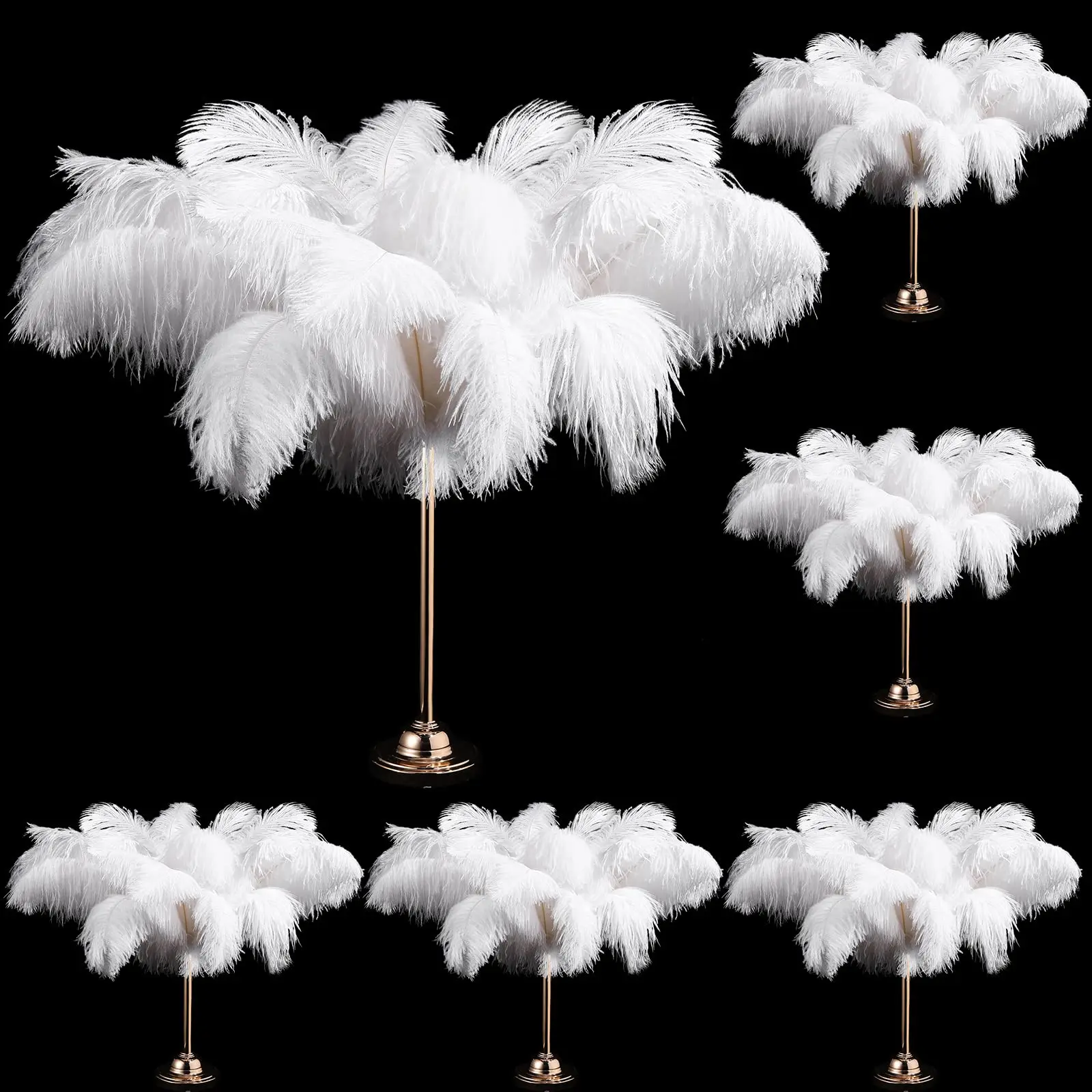 Ostrich Feathers Natural Feathers Craft Feathers 50-300PCS White Ostrich Feathers Bulk Natural Ostrich Feathers for Wedding Party Decorations Table Decorations DIY Crafts