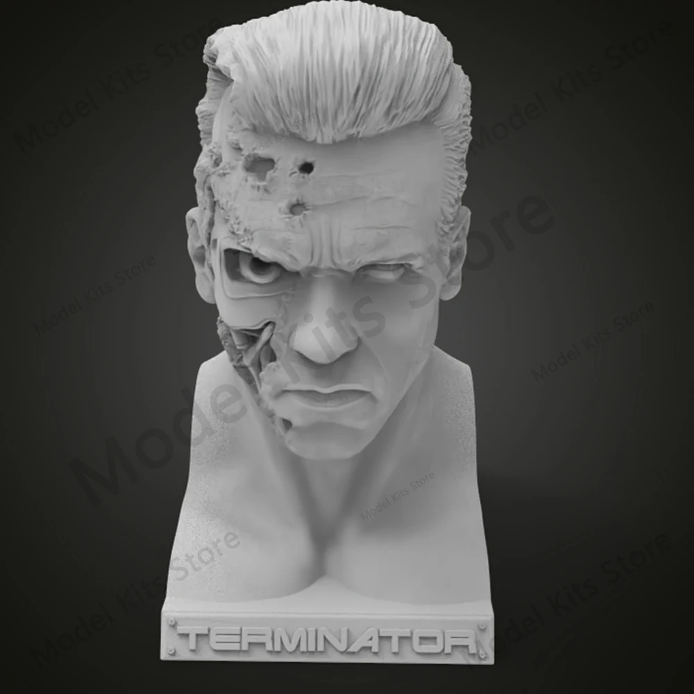 

1/10 Scale Resin Figure Bust Model 41mm Height Schwarzenegger Terminator Robot Figure GK Unassembled Unpainted Model Toy