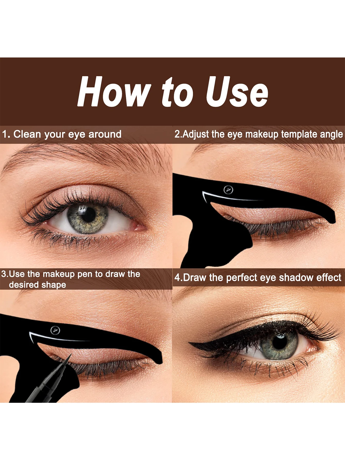Eyeliner Stencils 5pcs Matte PVC Material for Smoky Eyeshadow eyeliner stencil tool,makeup tools,eye makeup tools