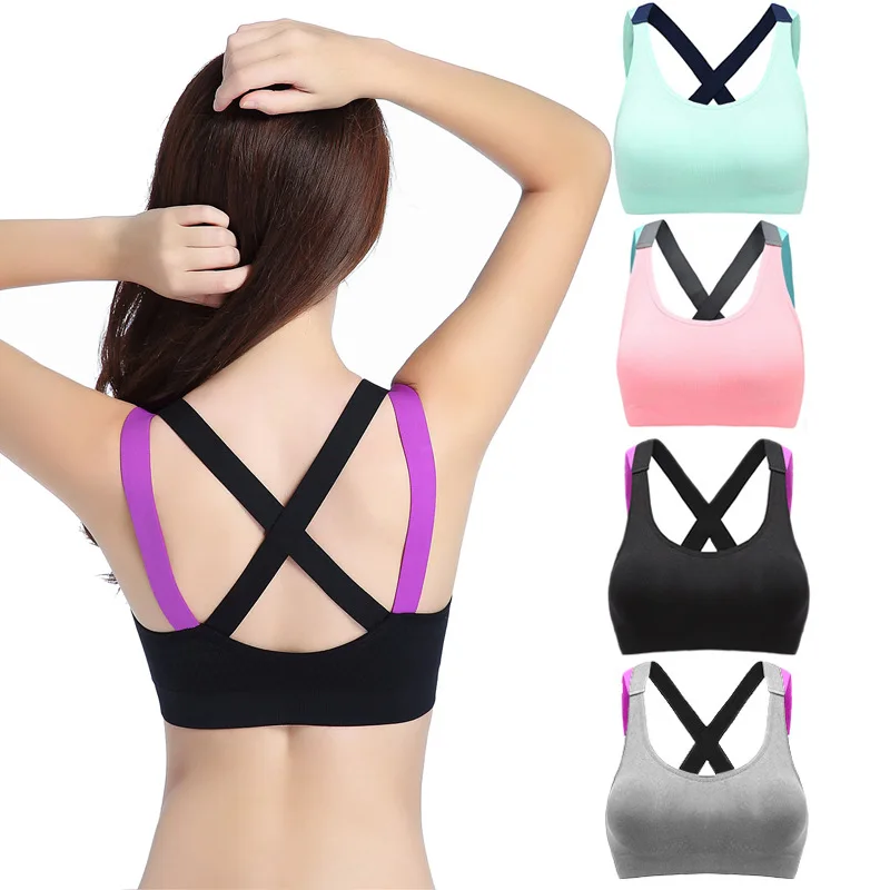 

Women Cross Shaped Back Seamless Bra Camisole Underwear Black Green Gray Breathable Sexy Tank Top Sports Fitness Yoga Underwear