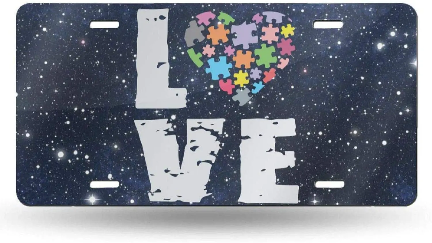 

Love Puzzles Autism Awareness Car Tag Decorative Front Plate Aluminum Metal,Novelty License Plate Car Vehicle License