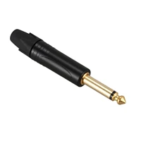 Gold Plating 10Pcs Plug Mono Professional 2 Pole 6.35 Mm 6.5Mm Stereo Jack Plug Neutrik 6.35Mm Jack Black 2