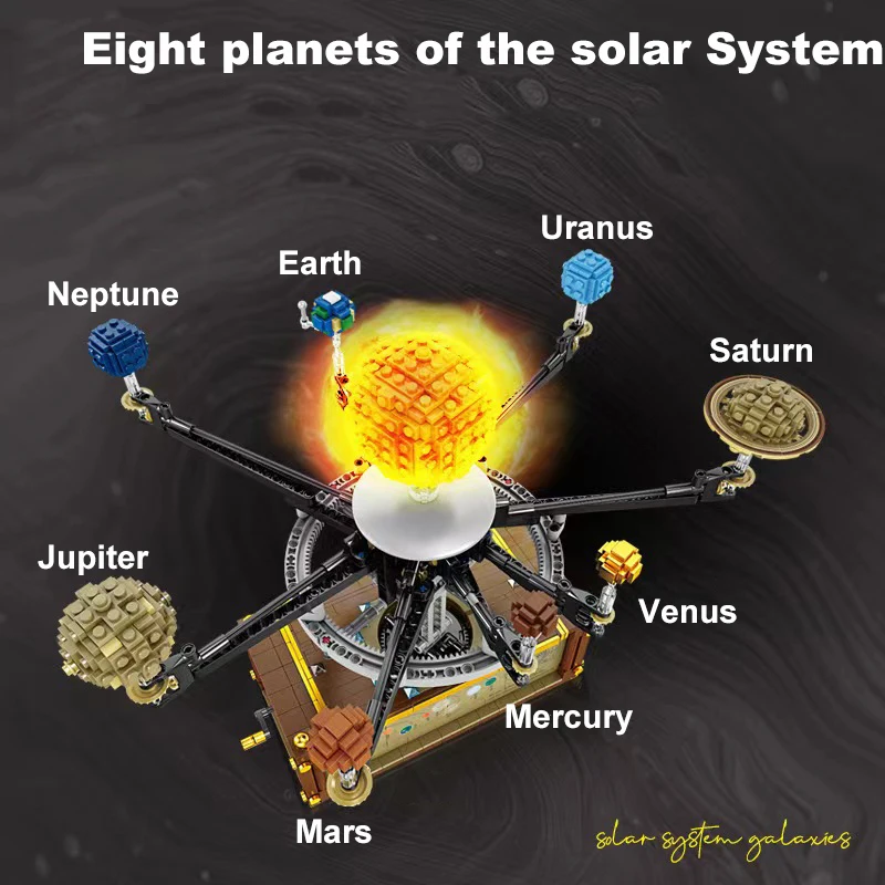Sistema Solare Set Di Costruzione Con Luce - Esplorazione Spaziale Rotazione Gio
