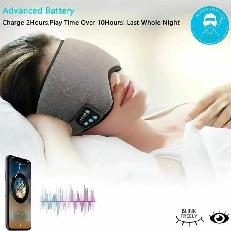 Smart Sleep Mask Patch And Bluetooth Wireless Headphone 3D Sleep Mask Aid And Light-blocking Eye Cover