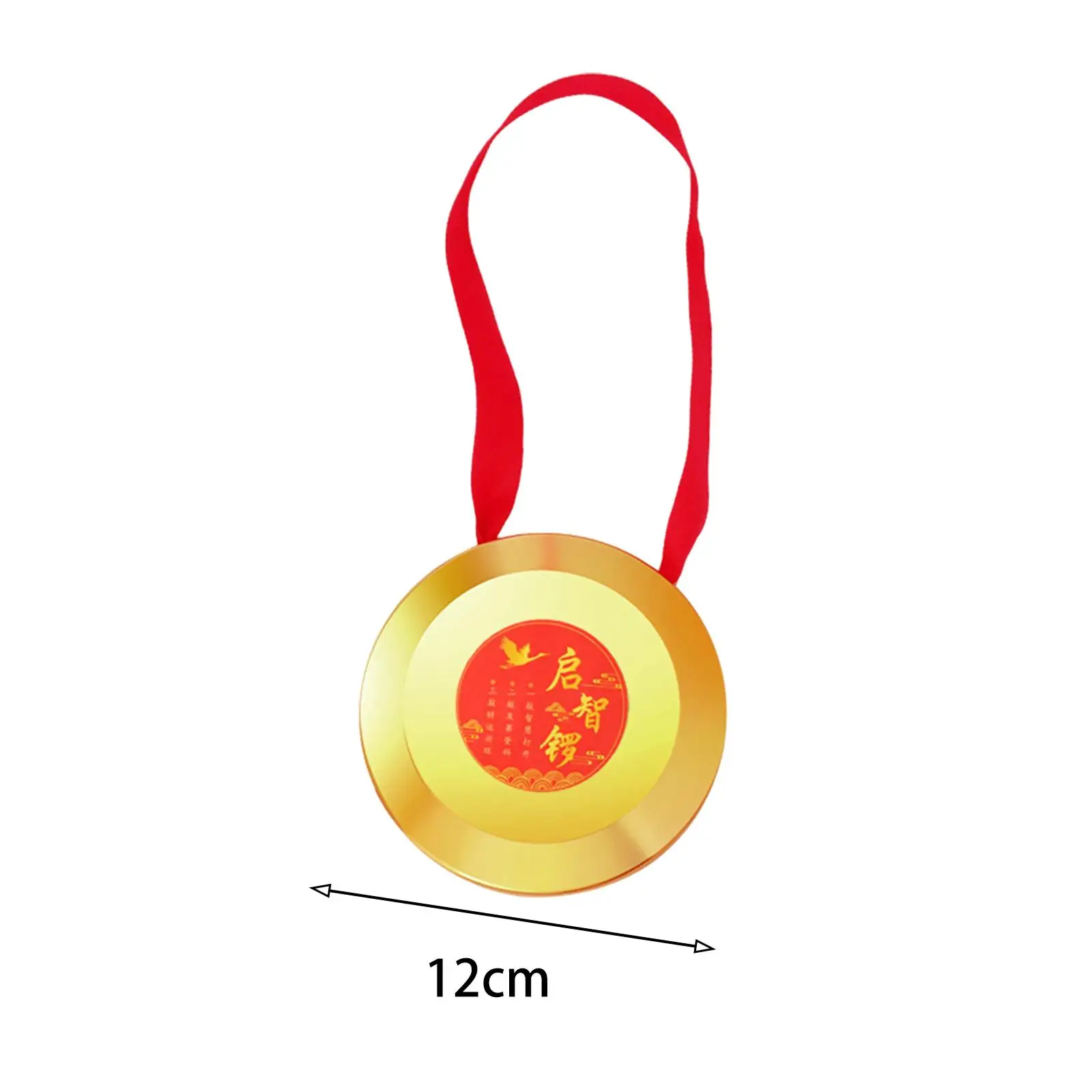 Kids Small Gong Traditional Chinese Percussion Instrument Mallet Portable Brass Hand Gong for Holiday Celebration Office