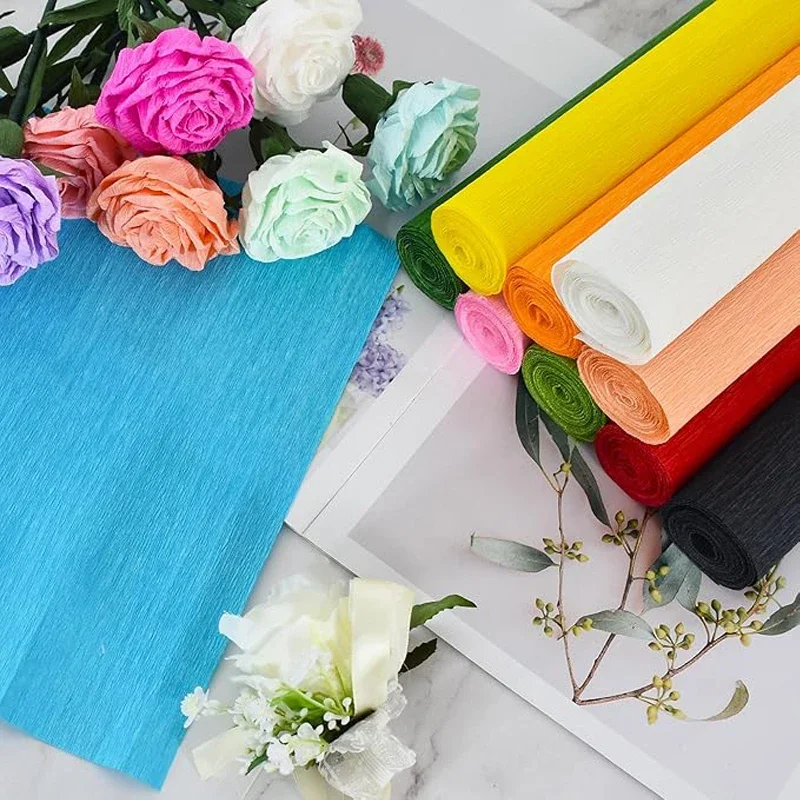 Colored Crepe Paper Roll for DIY Crafts and Gift Wrapping (50x250cm)