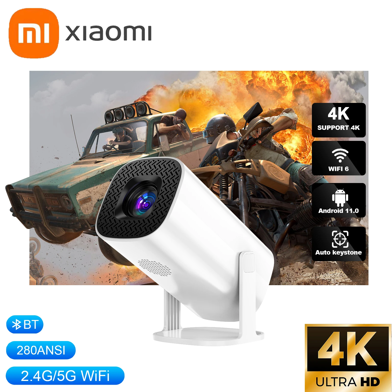 

Xiaomi Original Y320pro Projector 4K Android 11 Dual Wifi6 280ANSI Allwinner H713 BT5.0 1080P 1280*720P Cinema Portable Projetor
