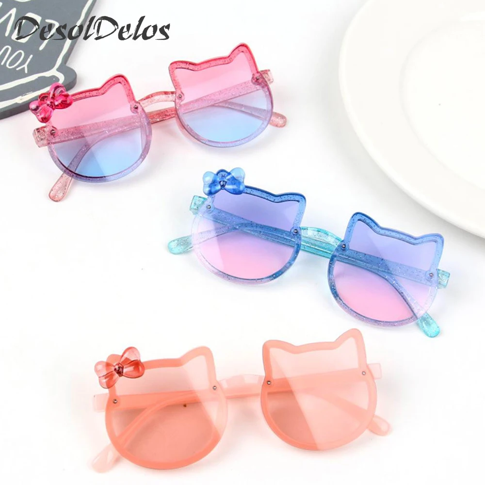 

New Bow Kitty Shape Children Sunglasses Ultraviolet-proof Eye Protection Baby Sunglasses Cat eye Children Fashion Glasses K022