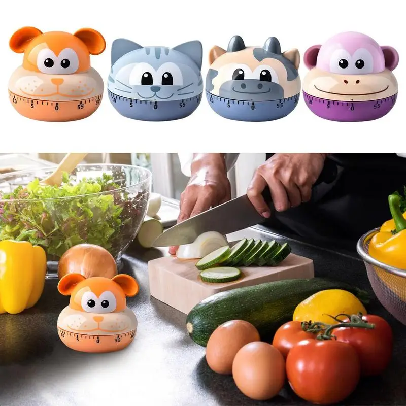 

Kitchen Timer Rust-Proof Mechanical Alarm Clock Durable Kitchen Cooking Reminder Timer Cartoon 60 Minutes Countdown Timer
