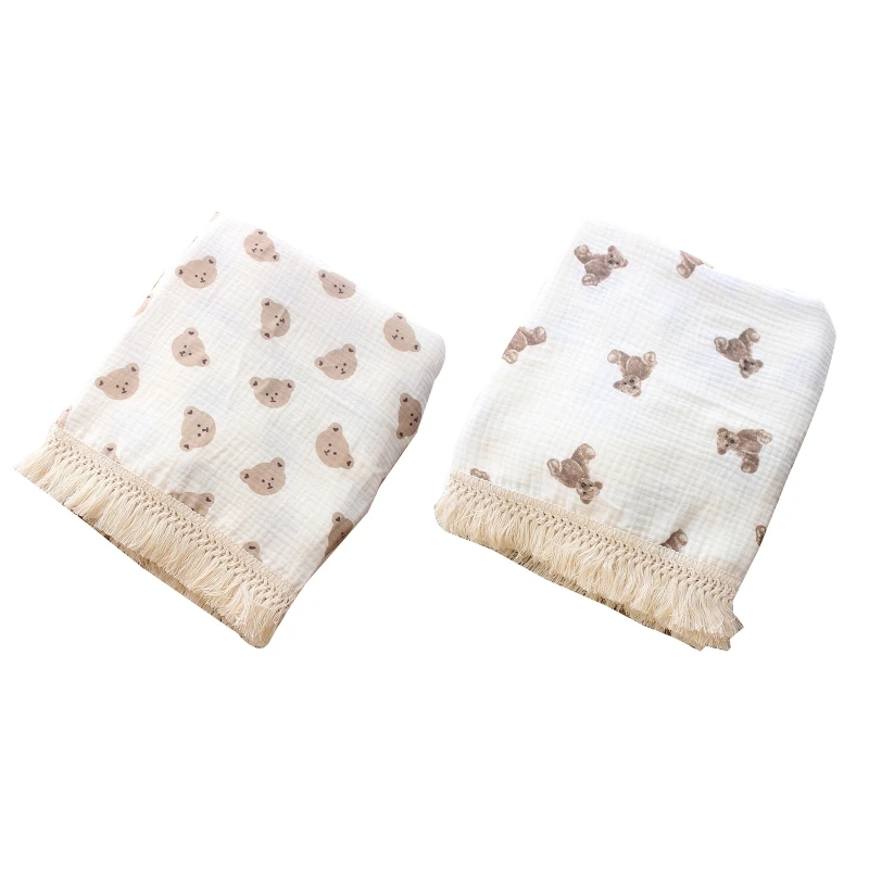 

Toddler Nursery Blanket Newborn Cotton Bath Blanket Warmly Photo Props Wrap Towel Unisex for Infant Babies Boys Girls G99C