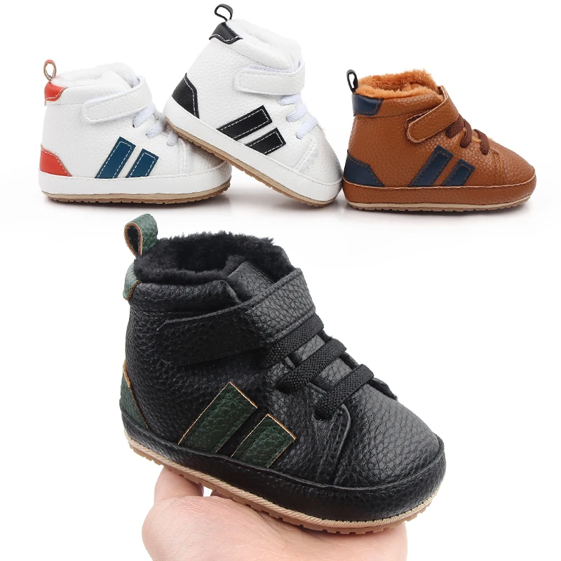 Baby Winter and Autumn Toddler Infant First Walking Shoes Ankle-covered TPR Sole Anti-slip Soft PU 2023 New Arrival 11cm12cm13cm 5