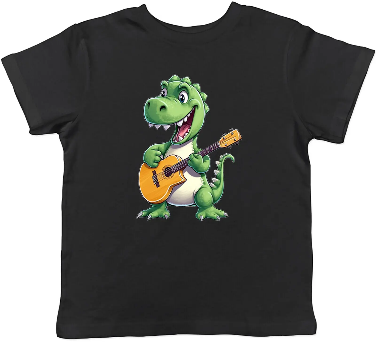 Dinosaur T-Rex Playing Guitar Kids T-Shirt Guitarist Kids Boys Girls Gift