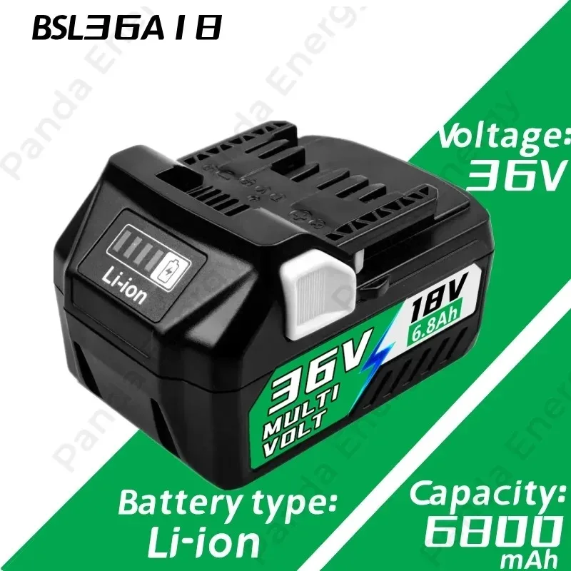 Spedizione gratuita 18V/36V  Batteria scorrevole agli ioni di litio 6800mAh per strumenti Cordless Metabo HPT BSL36A18