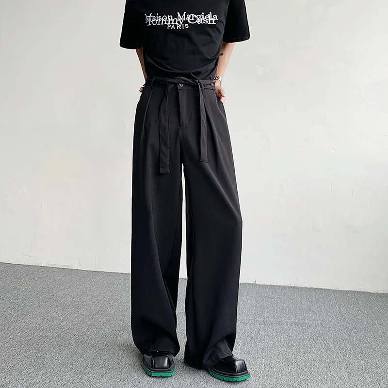 Oversized Black Suit Pants Men Fashion Social Mens Dress Pants Korean Loose Straight Wide Leg Pants Mens Office Formal Trousers