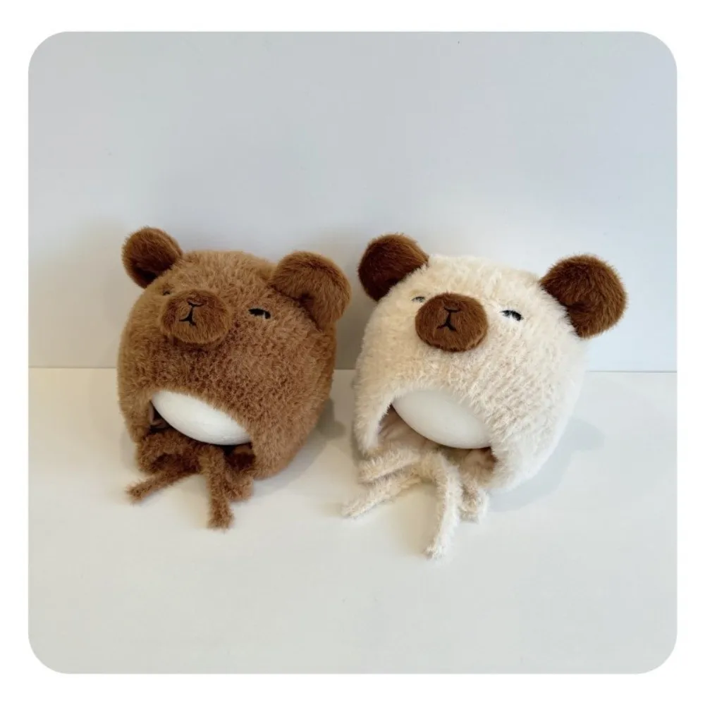 Polyester Fiber Beige Winter Capybara Beanie Hat