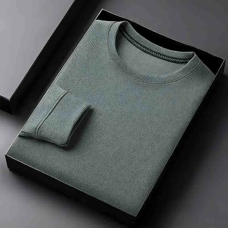 2026 Neuerscheinung Herren Basic Einfarbiger Rundhals-Pullover Atmungsaktiver Langarm-Strickpullover – Detail 7