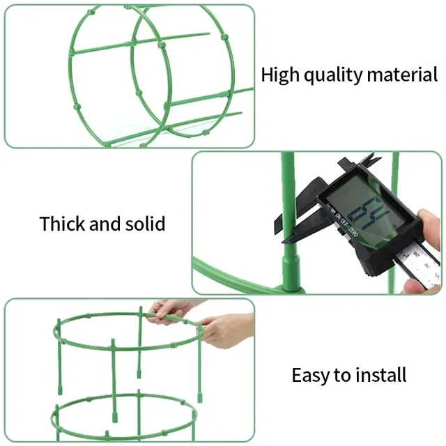 12 Set Plant Support Pile Half Round Climbing Vines Stake Bonsai Fixing Rod Garden Plant Stake Holder Flower Ring Support Rack 6