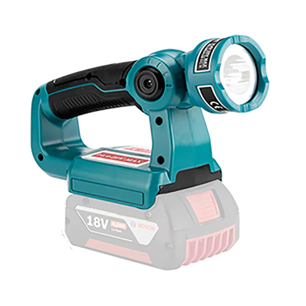 Portable Spotlight LED Warning Light Work Lamp Flashlight Torch Hand Lantern for Bosch 14.4V 18V BAT614 BAT618 Li-ion Battery 3
