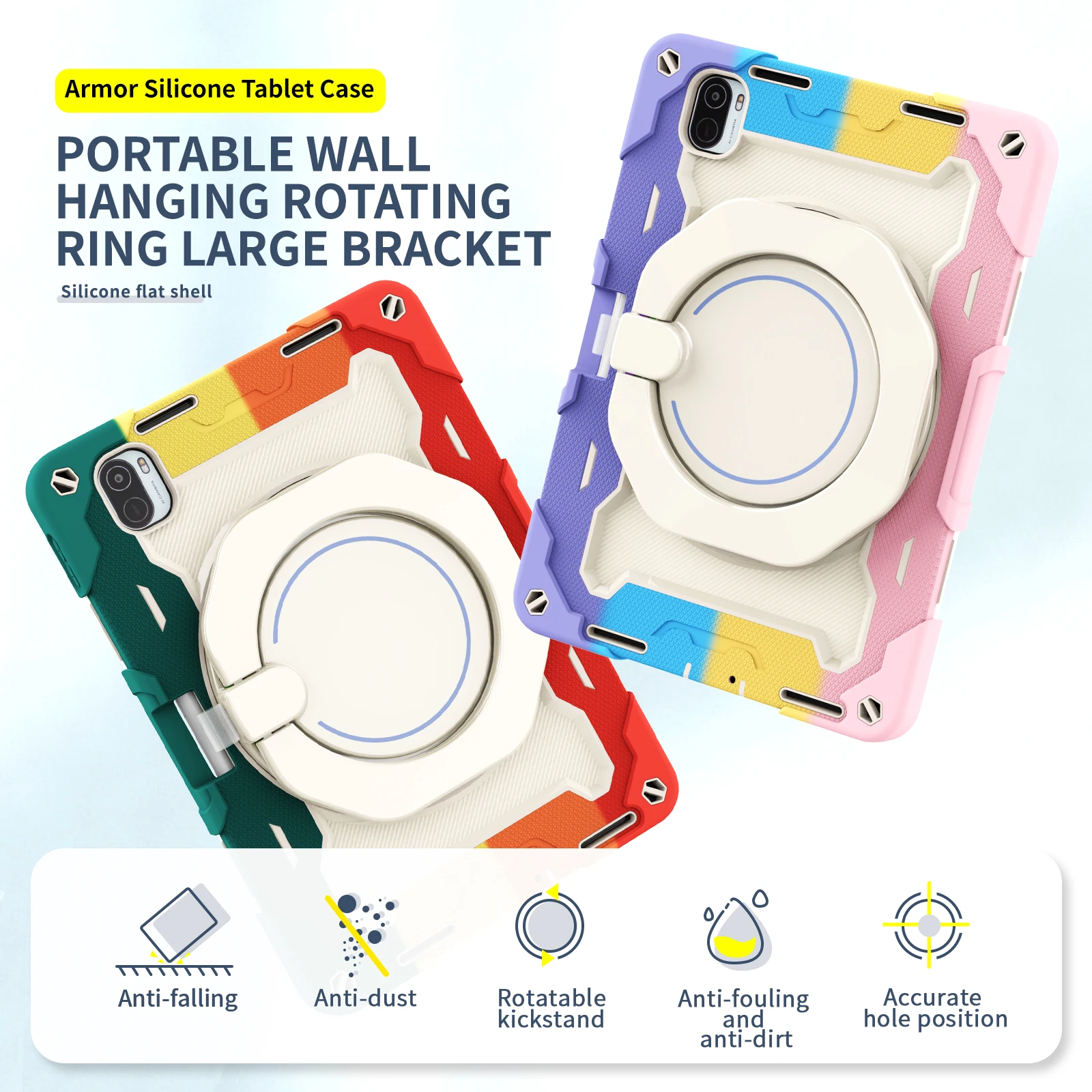 mão suporte tablet capa protetora para xiaomi mi almofada pro polegada caso prova de choque portátil armadura pc silicone