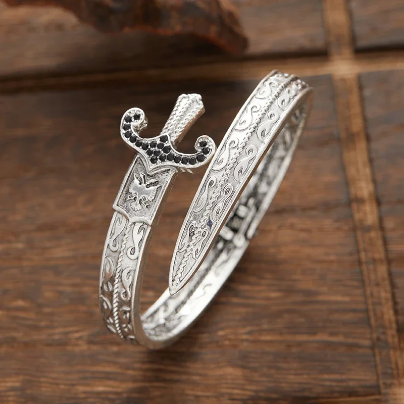 Retro Classic Creative Sword Shaped Bracelets for Men and Women Fashion Personality Exquisite Open Bracelets Party Jewelry Gifts bangle bracelet