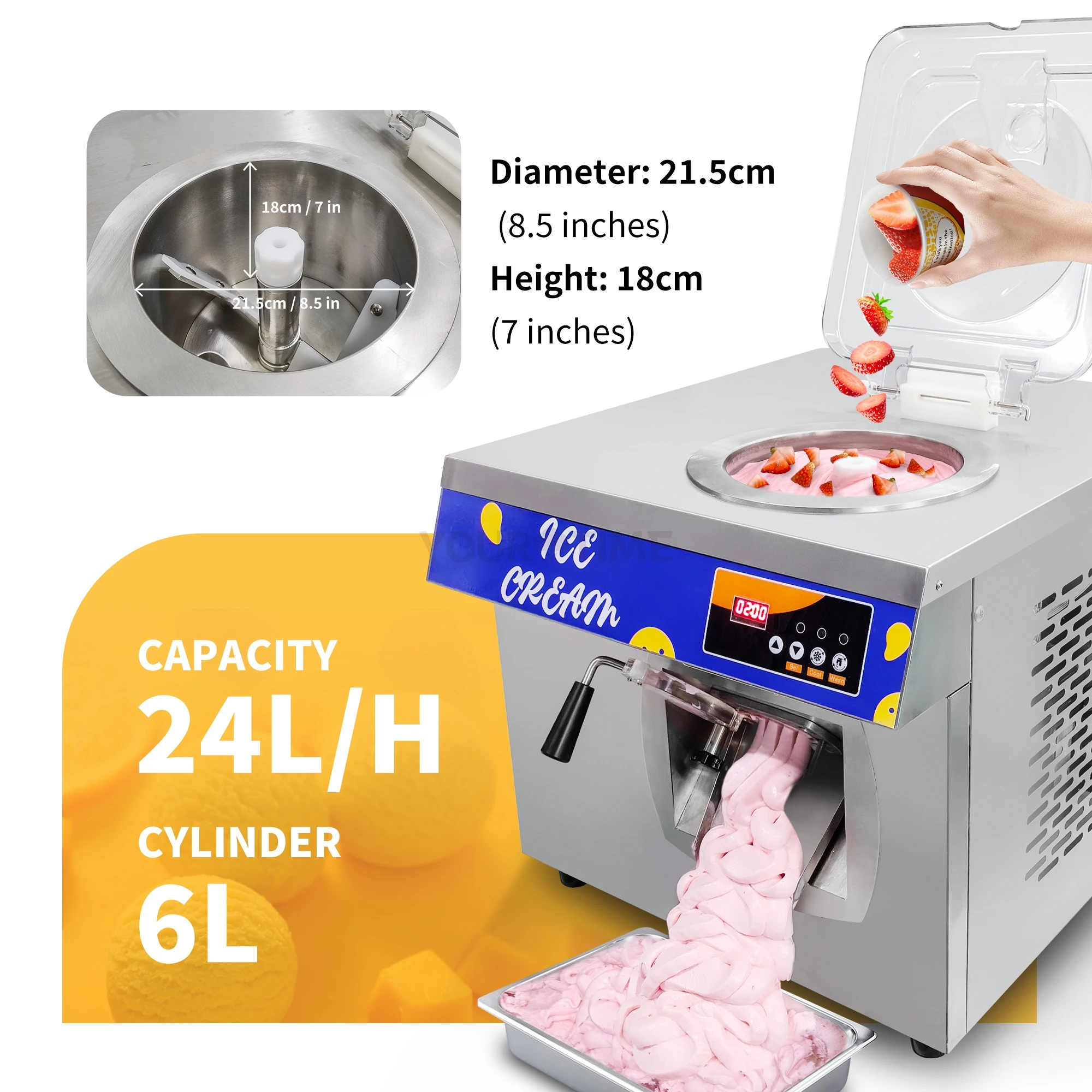 Mvckyi Commercial Hard/ Ice Cream Machine/gelato Making Machine Freezer with Great Taste 6