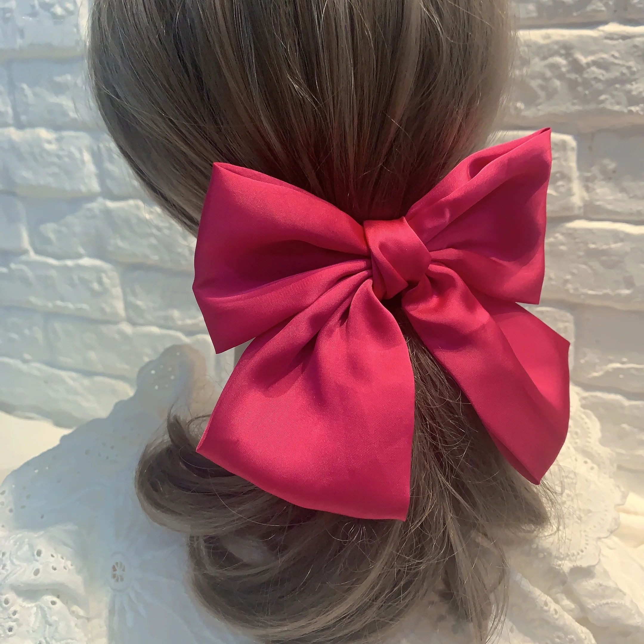 DRESHOW 4 Fermagli Per Capelli A Fiocco Grandi Con Nastri Cadenti – Accessori Moda In Raso Per Donne E Ragazze – Perfetti Per Matrimoni, Feste E Uso Quotidiano - 3