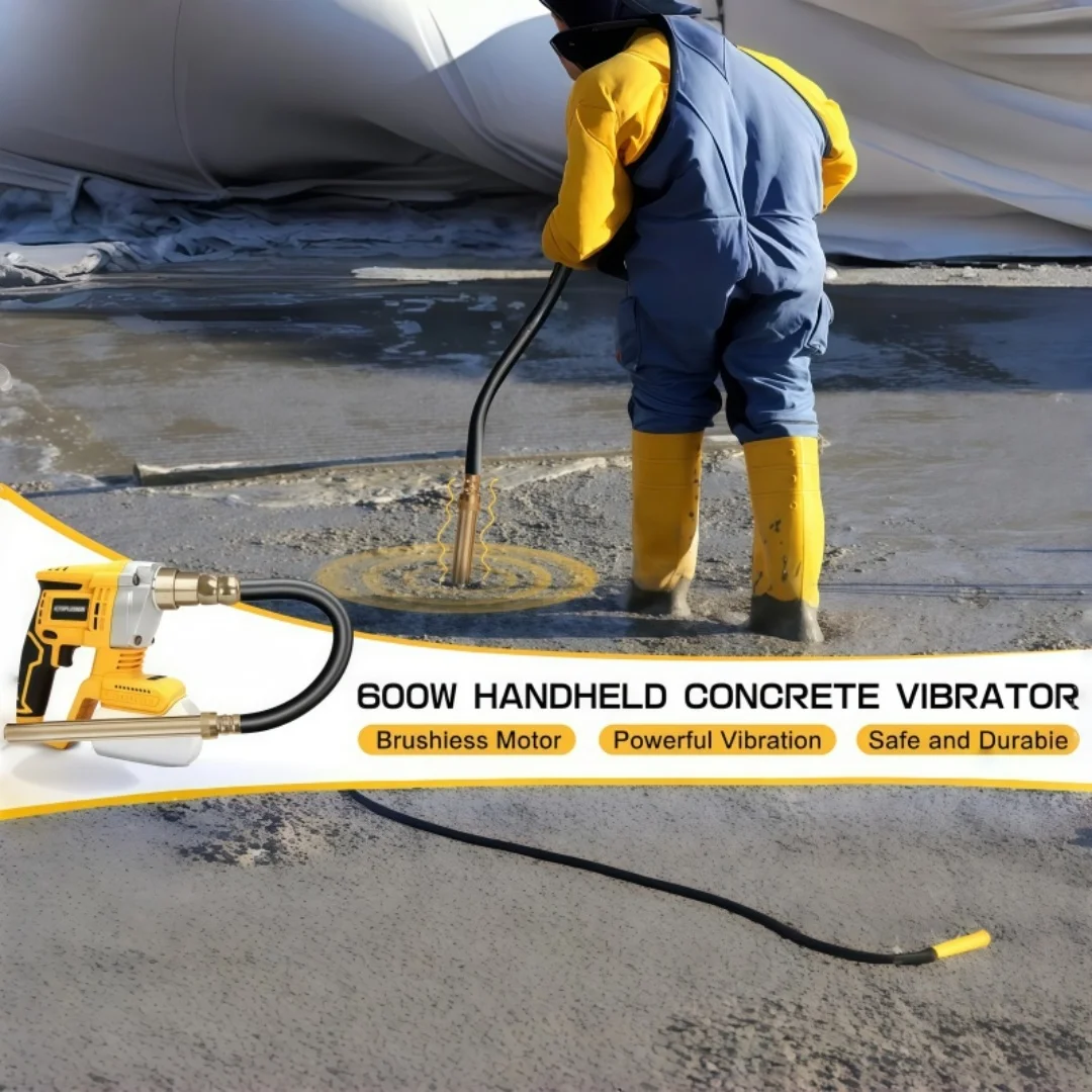 Cordless Electric Concrete Vibrator with Shaft Rod For Dewalt 20V battery Mixing