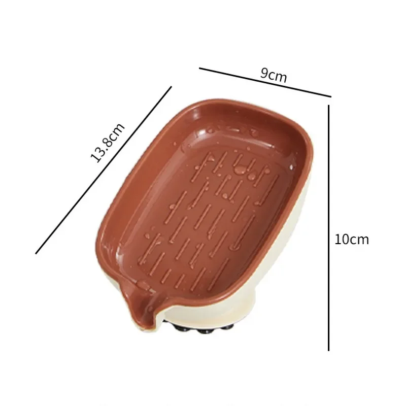 Suction Cup Soap Dish with Drain Water Punching Free Soap Holder Household Light Luxury Bathroom Soap Container Bathroom Supply 4