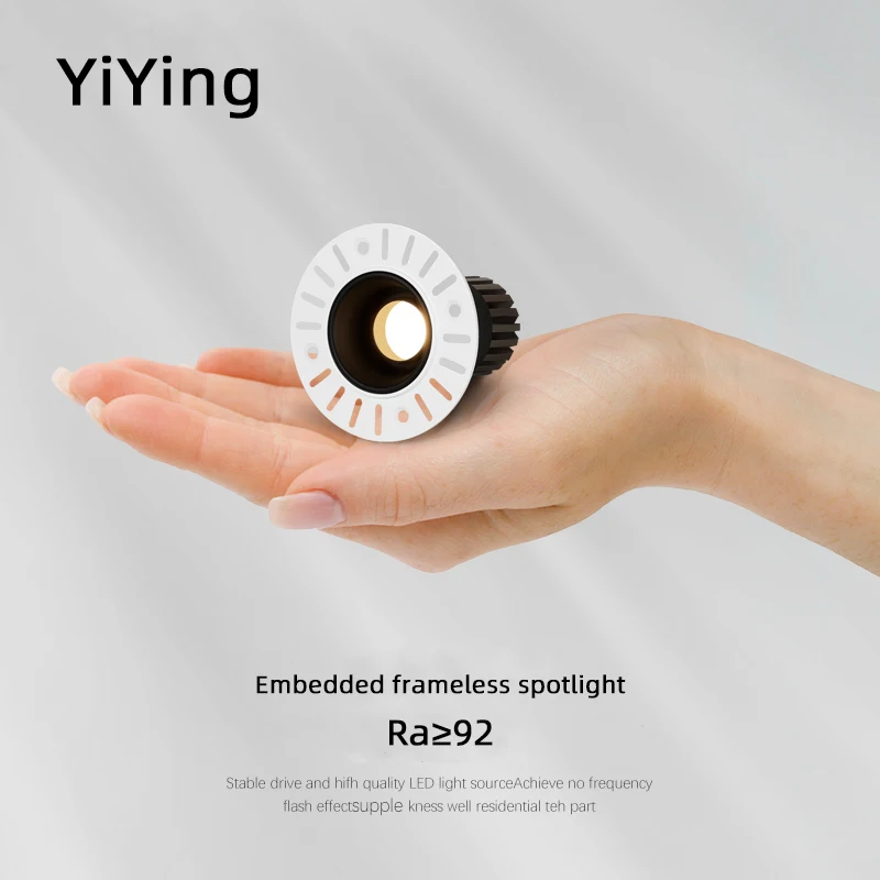 

YiYing Led Borderless Spotlight Embedded Round Spot Light Small Household Lamp AC110V 220V For Living Room Display Cabinet
