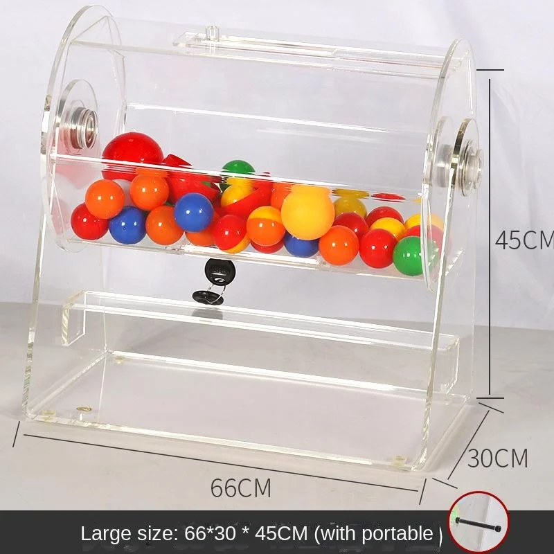 1Pc Portable Event Transparent Lottery Draw Box Acrylic Lottery Draw Ball Paper Large Event Fair Box