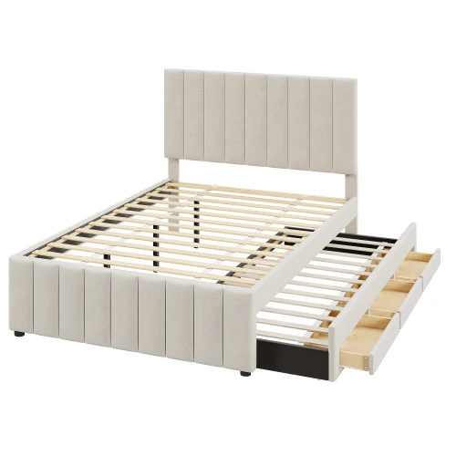 Upholstered Platform Bed with Trundle 3