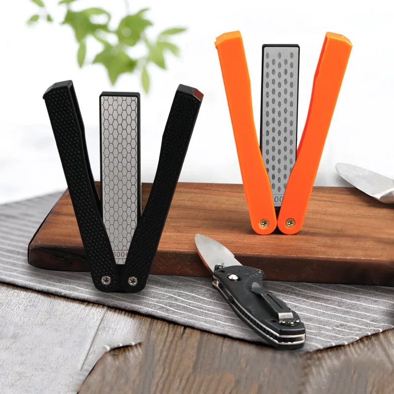 Double Sided Folded Pocket Sharpener Diamond Knife Sharpening Stone Kitchen Outdoor Trekking Survival Barbecue Portable Tool knife sharpener kitchen knife sharpener knife sharpening stone diamond sharpening stone
