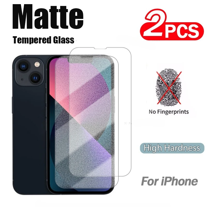 

Матовое Защитное стекло для iPhone, 2 шт., Защита экрана для iPhone 11 Pro, 13, 12 Mini, 14 Pro Max, XR, XS Max, SE2, 7, 8, 6S Plus, стекло