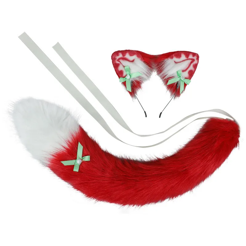 

Lolita Cat Ear Headwear JK Hair Accessories Strawberry Animal Ear Headband Animal Tail Accessories