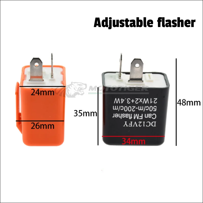 Motorcycle LED Lights Flasher Relay Adjustable Frequency 12V Flash Turn Signal Indicator