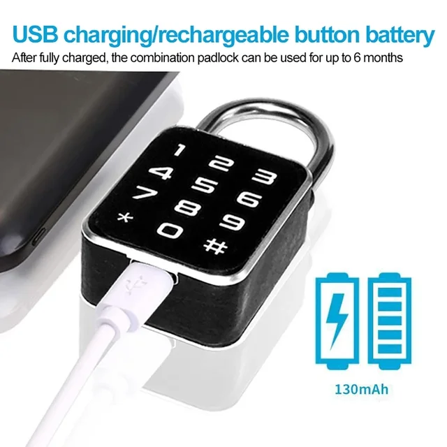 Smart Padlock Tuya APP+Fingerprint+Password 3 In 1 Electric Biometric Lock IP65 Keyless Mini Smart Locks Anti-theft Padlocks 3