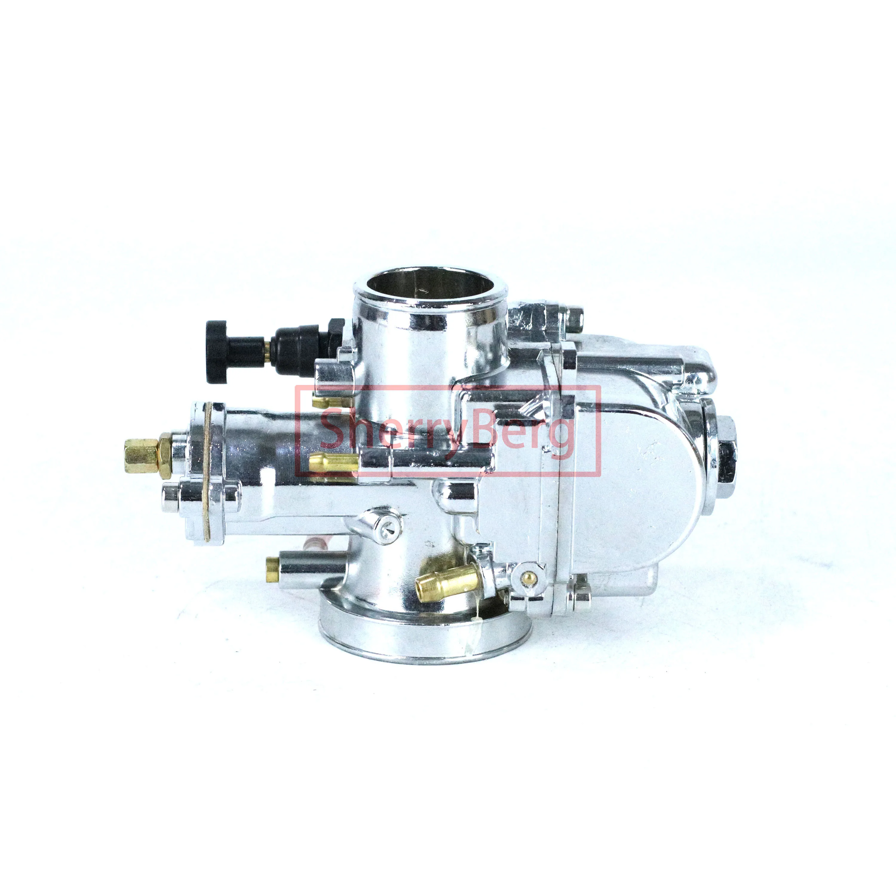 

sherryberg New Carb Carbu Carburetor 28mm Racing Flat Side Carb Chrome fit 28PWK fit for Honda Yamaha Suzuki Racing Engine