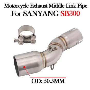 Slip On For SANYANG SB300 SB 300 Motorcycle Exhaust System Modify Bike 51MM GP Muffler Connect Tube Escape Moto Middle Link Pipe