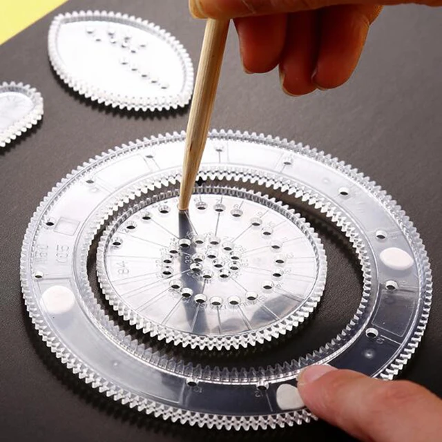 Spirograph Interlocking Gears Wheels Geometric Template Ruler Drawing Toys for Kids Spiral Art Gear Curve Stencils Painting Tool 6