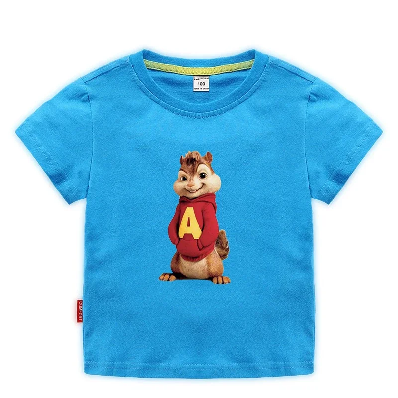 Potdemiel Summer Kids T Shirts Baby Boys Short Sleeve T-shirts Alvin and The Chipmunks Tee Children Clothes Costume Kids Shirts 5