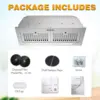 Range Hood Insert 30 inch 600 CFM, Ducted/Ductless Convertible Kitchen Stove Hood with LED Light, 6